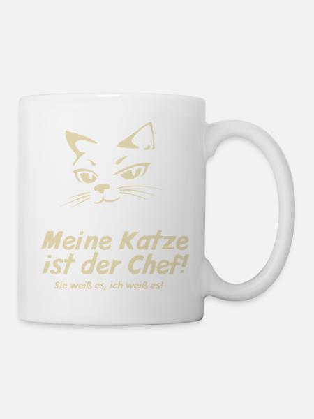 Meine Katze ist der Chef - Tasse - Weiß