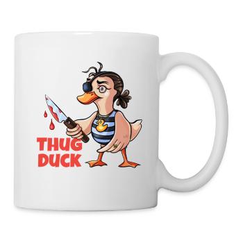 Thug Duck hält ein Messer-Meme - Tasse - Weiß - Rechts