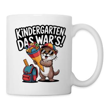 Jetzt Schulkind! Lustiger Otter zur Einschulung - Tasse - Weiß - Rechts