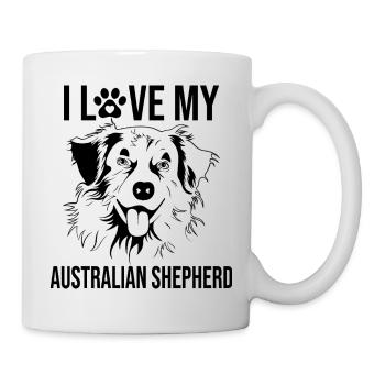 I love my Australian Shepherd - Mug - white - Right