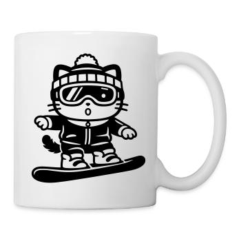 Snowboard Cat - Tasse - Weiß - Rechts