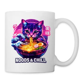 Ramen Nouilles, Amoureux des Chats, Kats Kawaii Rétro - Mug blanc - blanc - Droite