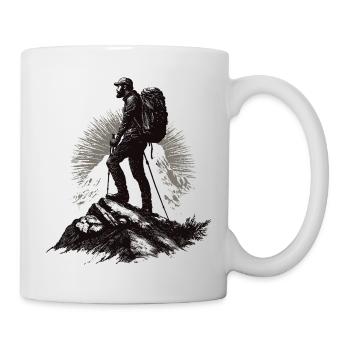 Motif d’alpiniste dans le rayon de soleil - Mug blanc - blanc - Droite