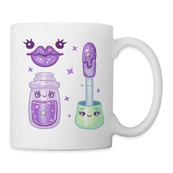 Lilac Galaxy Lipgloss Kawaii Charakter - Tasse - Weiß - Rechts