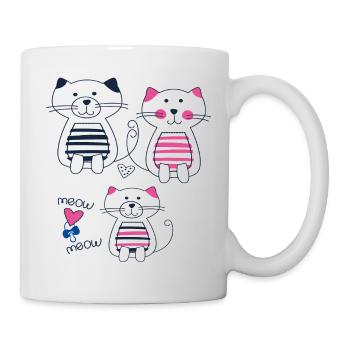 Cats in striped look - Mug - white - Right