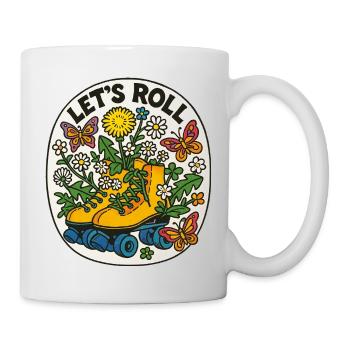 Lasst uns Floral Roller rollen - Tasse - Weiß - Rechts