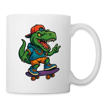 T-Rex Street Skater  - Tasse - Weiß - Rechts