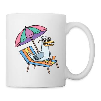 Möwe macht Urlaub - Tasse - Weiß - Rechts