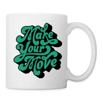 Make Your Move – Retro Script Motif - Mug - white - Right