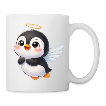 Dessin animé mignon d’ange manchot avec des ailes d’amour - Mug blanc - blanc - Droite