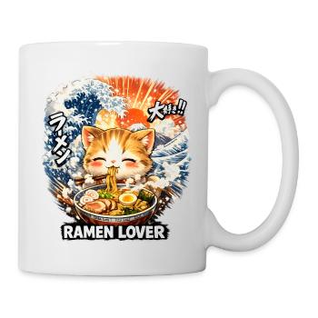 Chats Ramen Nouilles Anime japonais Manga Kawaii - Mug blanc - blanc - Droite