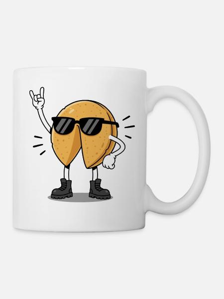Glückskeks Karneval Fasching Rockmusik - Tasse - Weiß