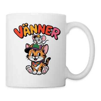 Freunde und Freunde für immer – Süße Katze und Maus - Tasse - Weiß - Rechts