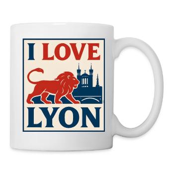 J'aime Lyon – vintage poster - Mug - white - Right