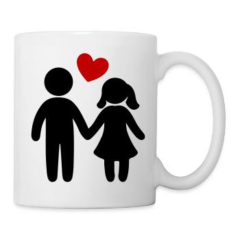 Paar Verliebt Herz - Tasse - Weiß - Rechts