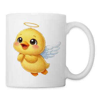 Ange de dessin animé canard mignon avec des ailes adapté - Mug blanc - blanc - Droite