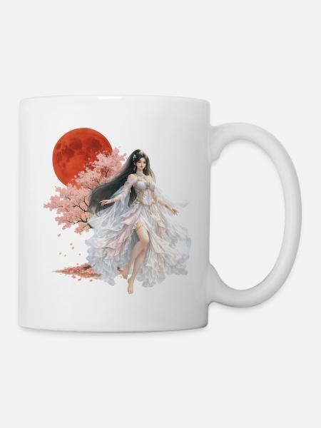 Mondbeschienene Blüten-Verzauberin - Tasse - Weiß