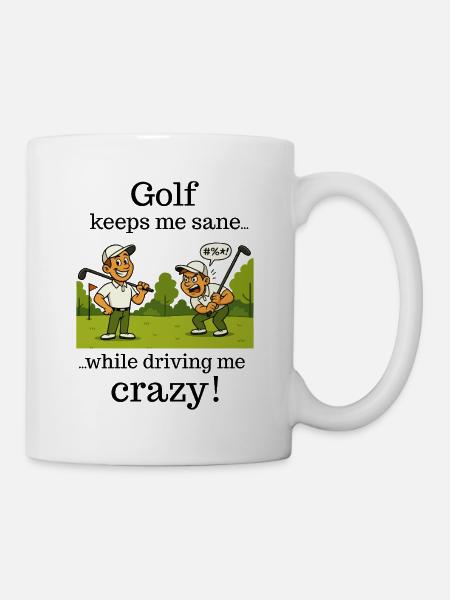 Golf – hält mich geistig gesund - Tasse - Weiß