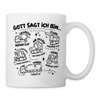God says: I am – identity in Christ - Mug - white - Right