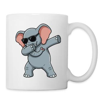 Lustiger Elefant im Dab-Style - Tasse - Weiß - Rechts