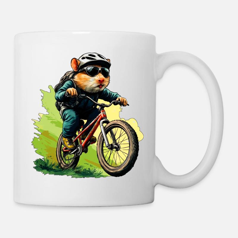 Hamster Mountain Bike / Biker Hamster - Mug - white