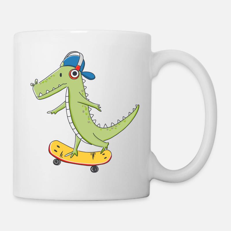 Patineur cool KROKO - Mug blanc - blanc