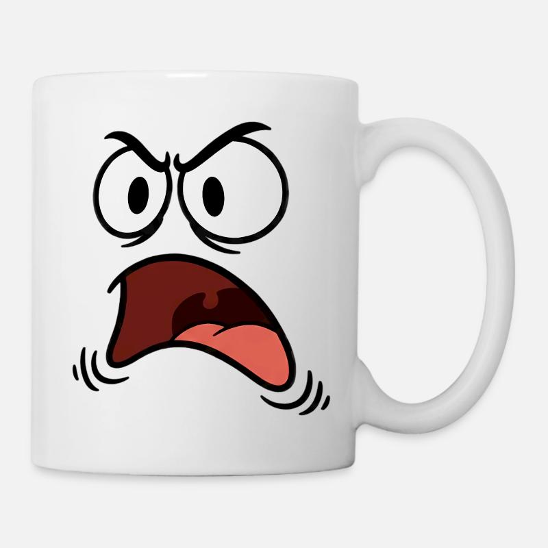 Angry face comic - Mug - white