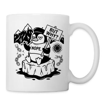 Nein, Pinguin – lustiges, sarkastisches Meme - Tasse - Weiß - Rechts