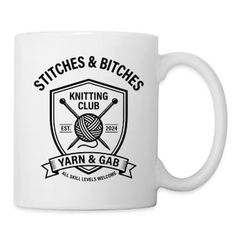 Knitting Club Shield Stitches and Bitches  - Mug - white - Right