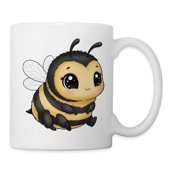 Une abeille câline aux grands yeux - Mug blanc - blanc - Droite