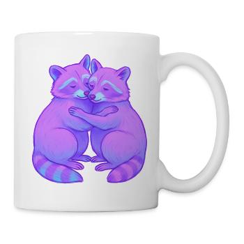 Kuschelige Purpur-Racoonen im Neonlicht - Tasse - Weiß - Rechts