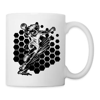 Minimalistisches Handball Motiv fuer Frauen - Tasse - Weiß - Rechts
