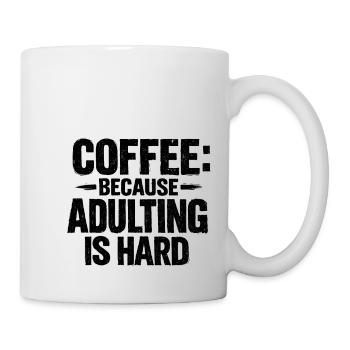 Coffee because adulting is hard Kaffee retro - Mug - white - Right