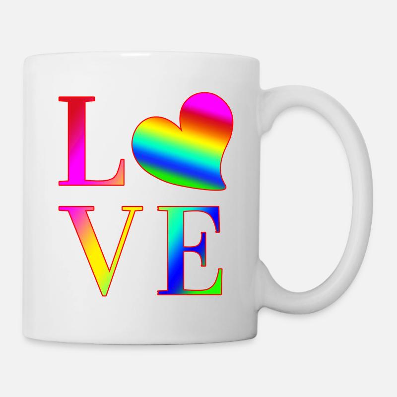 LIEBE BUNTE TYPOGRAFIE - Tasse - Weiß