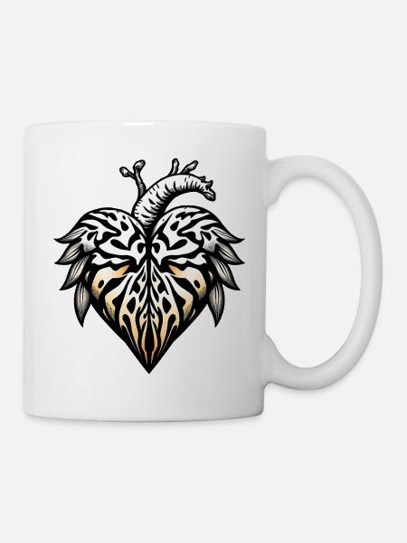 Tribal Tattoo Heart - Wild, Strong & Mysterious - Mug - white