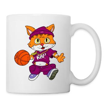 Katzen Basketball / Hip Hop Kätzchen - Tasse - Weiß - Rechts