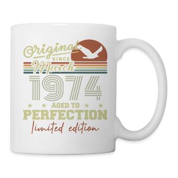 Geburtstag März 1974 - Tasse - Weiß - Rechts