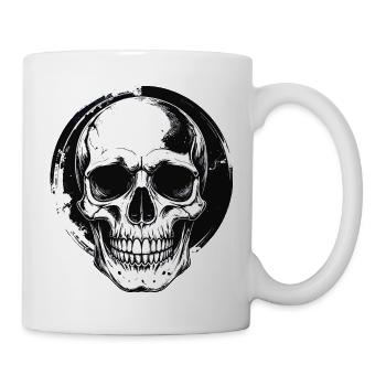 Skull Circle Cool Skull Black and White Motif - Mug - white - Right