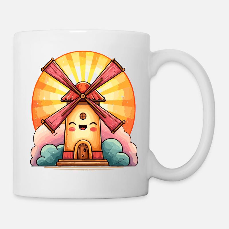 Solar Windmill Laughing House - Mug - white