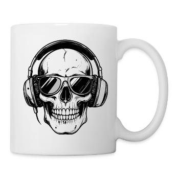 Skull Beats Skull Headphones Sunglasses Motif - Mug - white - Right