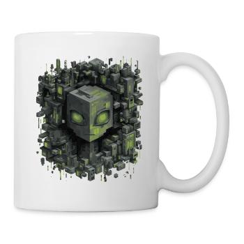 Cubic AI Core City Neon Green Shimmer - Mug - white - Right