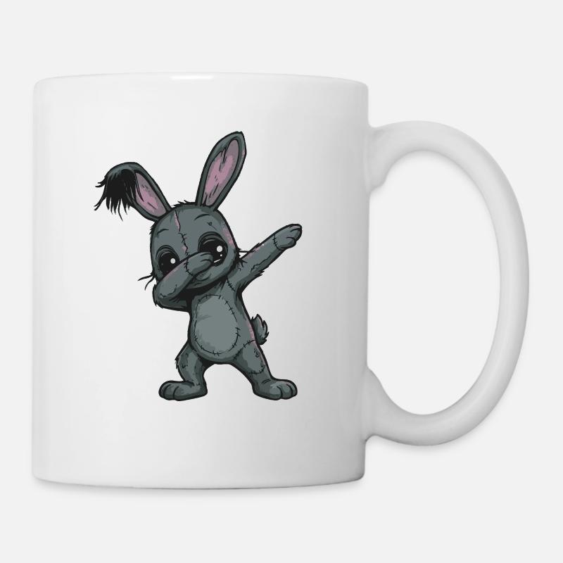 Gribouillis de lapins en patchwork - Mug blanc - blanc