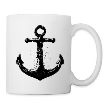 Anker Symbol – Grunge Maritime Art - Tasse - Weiß - Rechts
