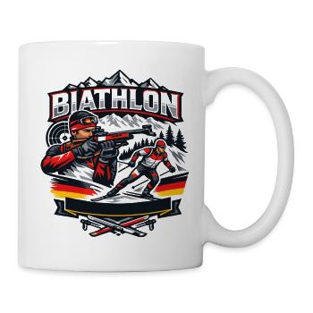 Cadeau de biathlon pour les sports d’hiver - Mug blanc - blanc - Droite