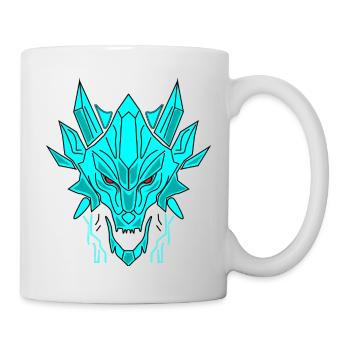 Geometrischer Eisdrache Kopf - Mug - white - Right