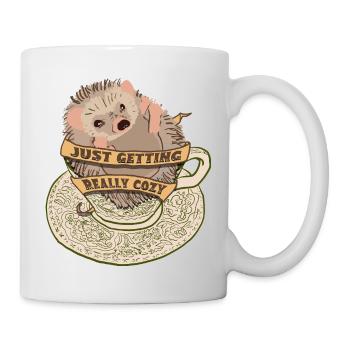 Cuddly hedgehog in teacup - Mug - white - Right