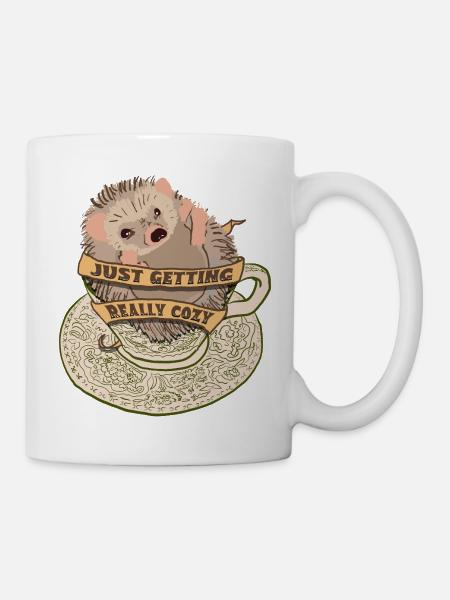 Kuscheliger Igel in Teetasse - Tasse - Weiß