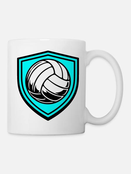 Volleyball Ball Wappen - Tasse - Weiß