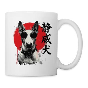 Bullterrier mit Sonnenbrille – 静威犬 Urban Art - Tasse - Weiß - Rechts