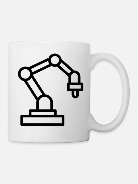 Roboterarm - Tasse - Weiß